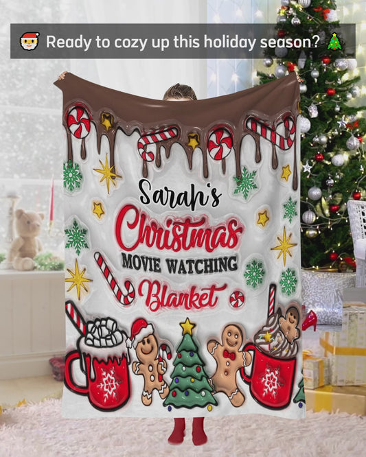 Christmas Movie Watching Blanket - Personalized Blanket