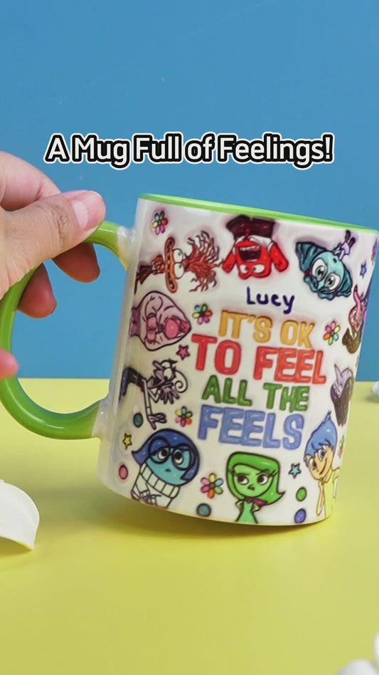 It's Ok To Feel All The Feels - Personalized Accent Mug