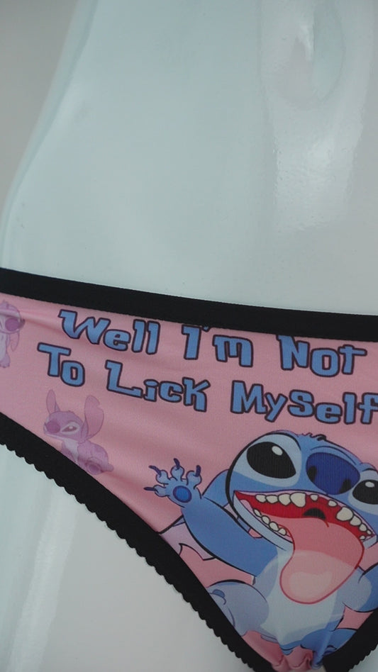 Well I'm Not Going To Lick Myself - Personalized Ohana Lace Border Women Briefs