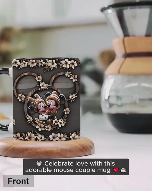 Cute Mouse Couple - Personalized Mouse Accent Mug