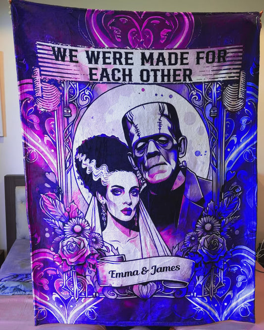 The Green Monster And Bride, We Were Made For Each Other - Personalized Couple Blanket
