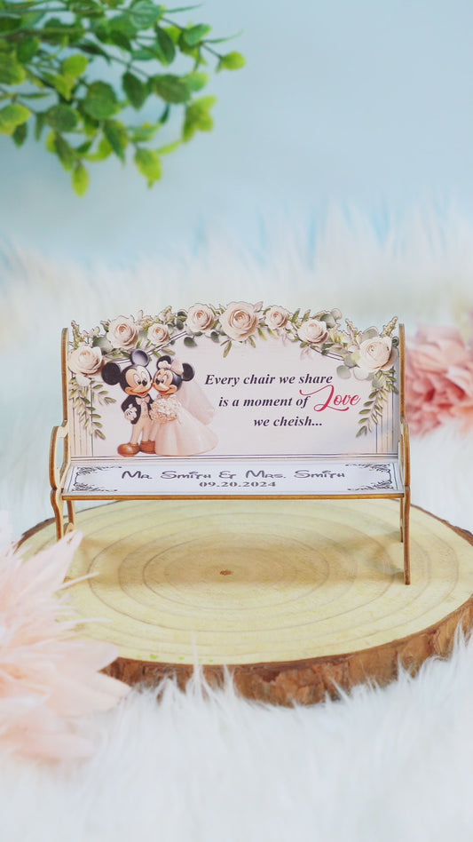Every Chair We Share - Personalized Mouse Wooden Bench