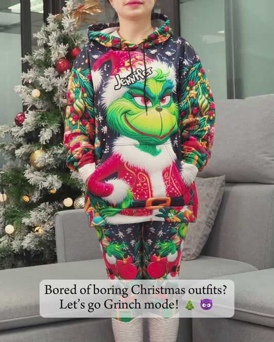 Merry Grinchmas - Personalized Stole Christmas Hoodie and Leggings