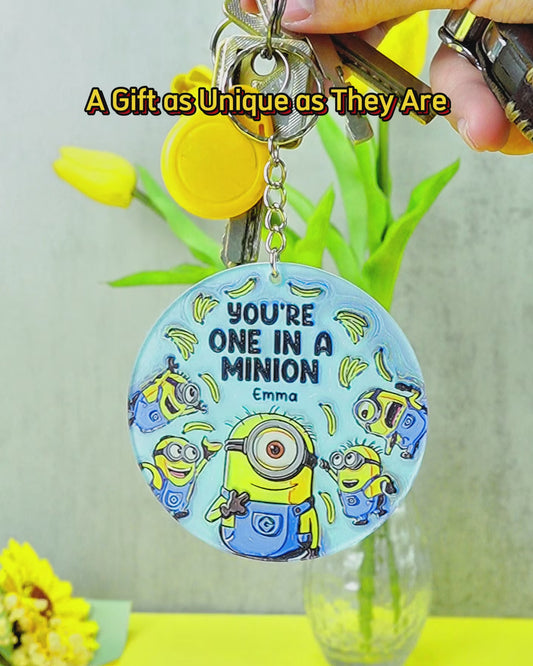 One In A Minion - Personalized Keychain