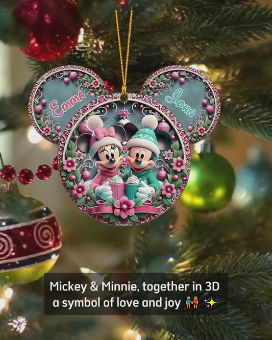 Christmas Mouse Couple - Personalized Mouse Ornament