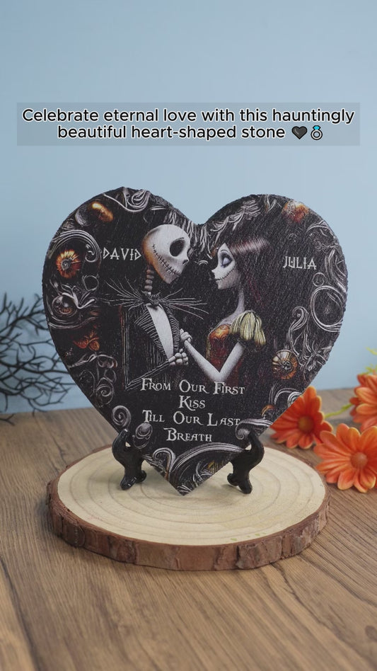 Till Dead Do Us Part - Personalized Nightmare Heart Shaped Stone