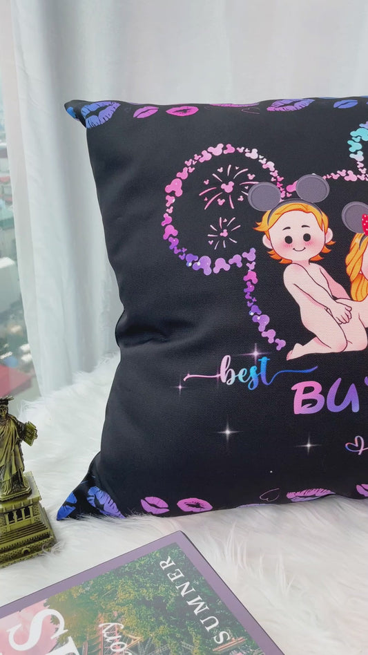 Best Butt Ever Mouse Ears Naughty - Personalized Mouse Throw Pillow