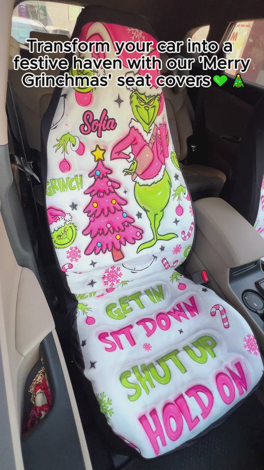 Merry Grinchmas - Personalized Stole Christmas Seat Covers