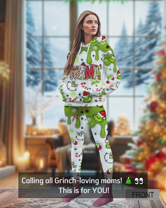 Mama Grinch - Personalized Mother Hoodie and Leggings