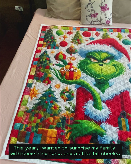 Merry Grinchmas - Personalized Stole Christmas Quilt