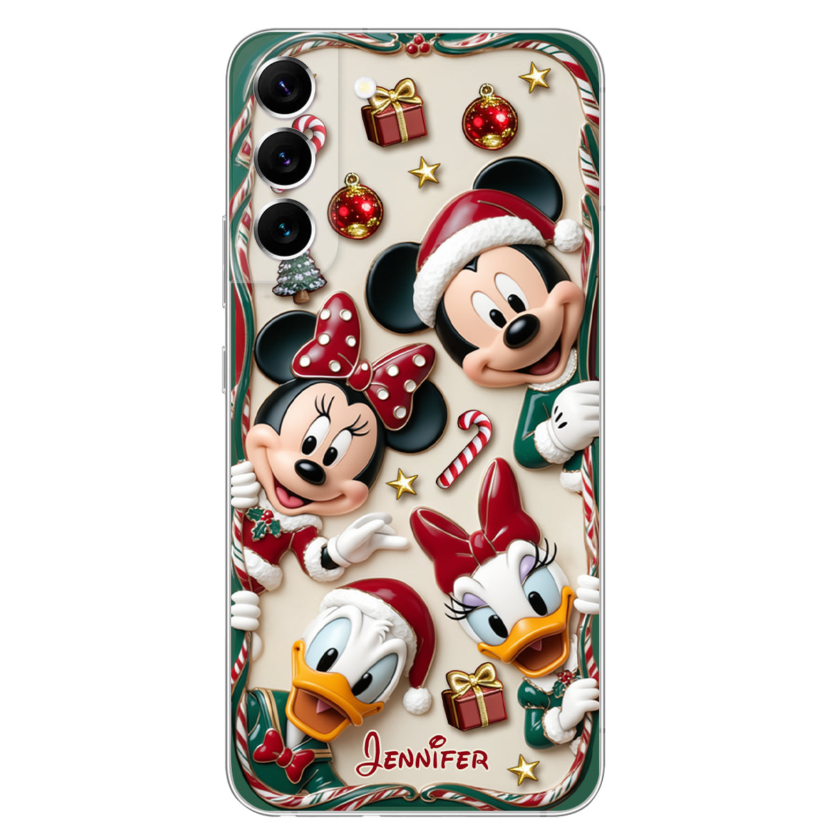 Magical Friends - Personalized Mouse 3D Embossed Leather Phone Case