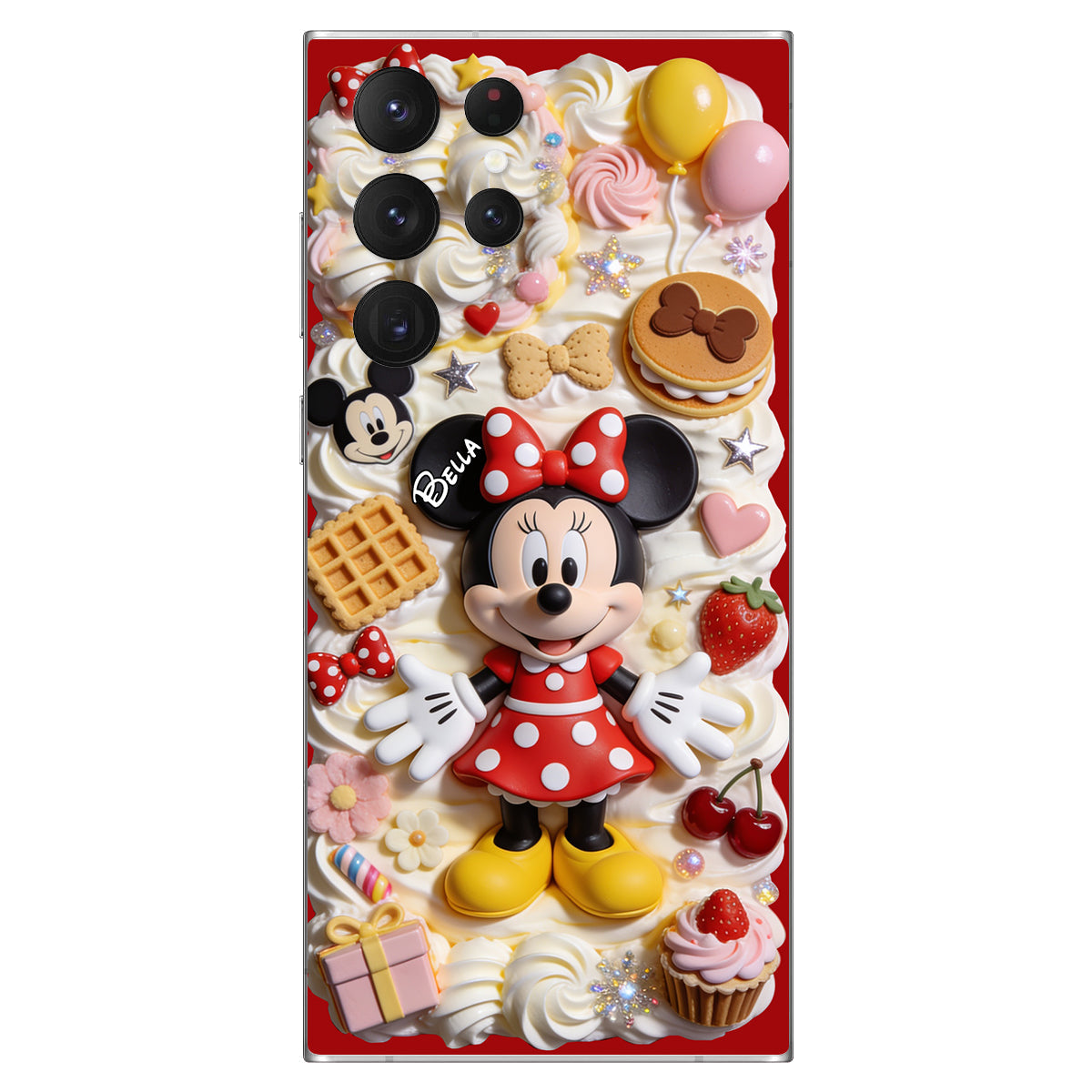 Sweet Magic - Personalized Mouse 3D Embossed Leather Phone Case