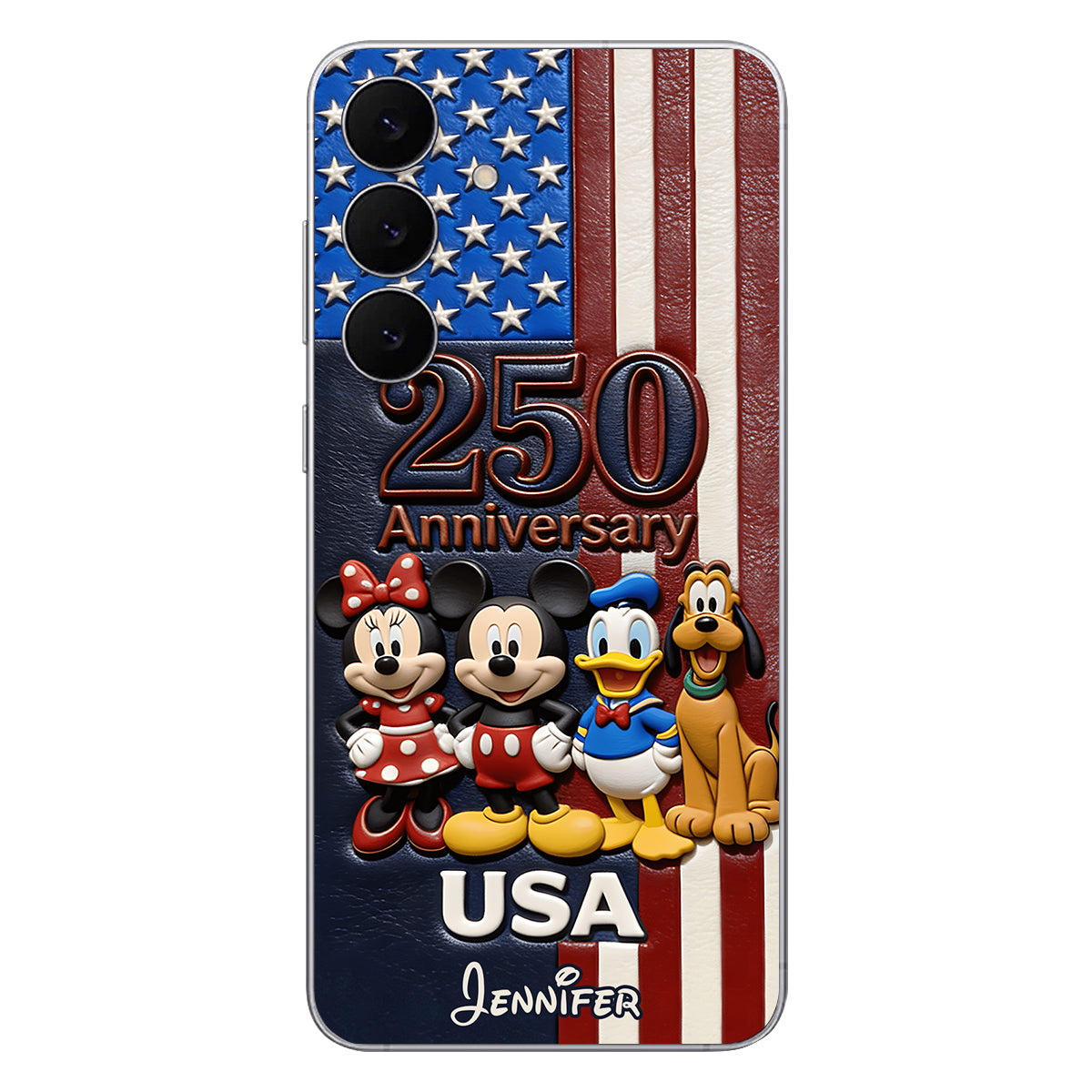Friends 250 Anniversary - Personalized Mouse 3D Embossed Leather Phone Case
