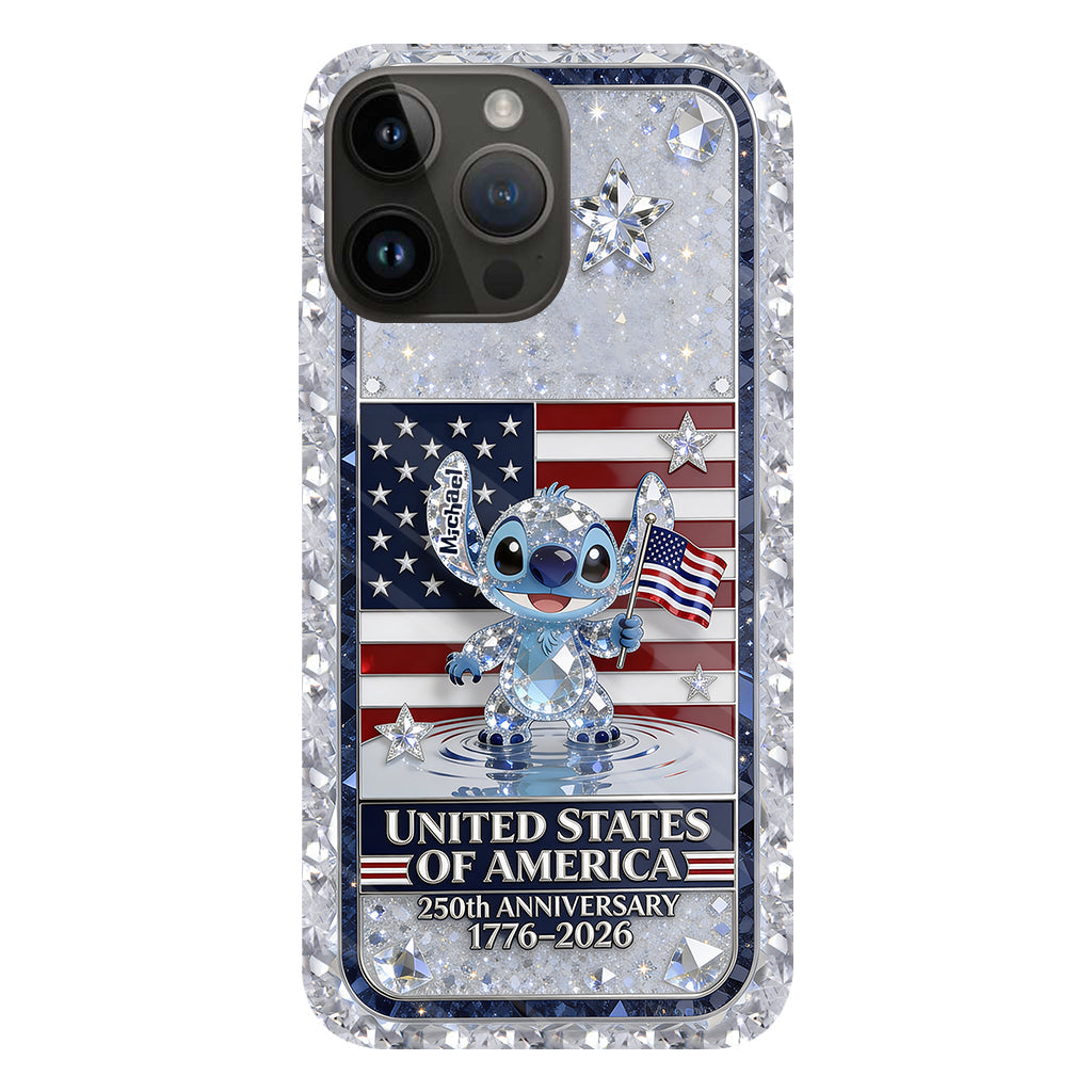 USA 250th Anniversary Cute Cartoon - Personalized Ohana Full Print Phone Case