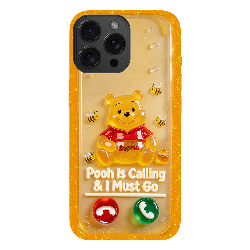 Pooh Is Calling And I Must Go - Personalized Yellow Bear Full Print Phone Case