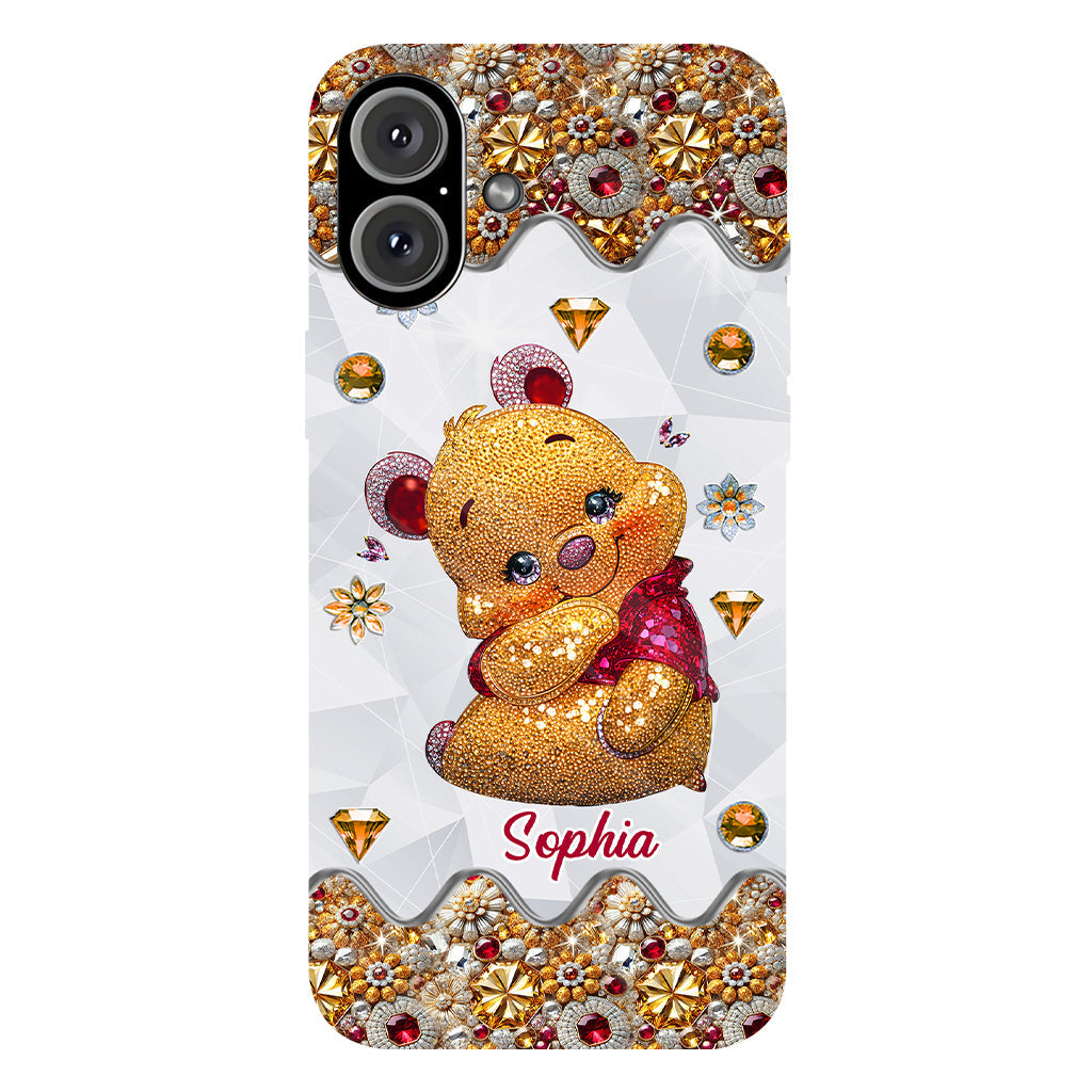 Cute Yellow Bear - Personalized Mouse Full Print Phone Case