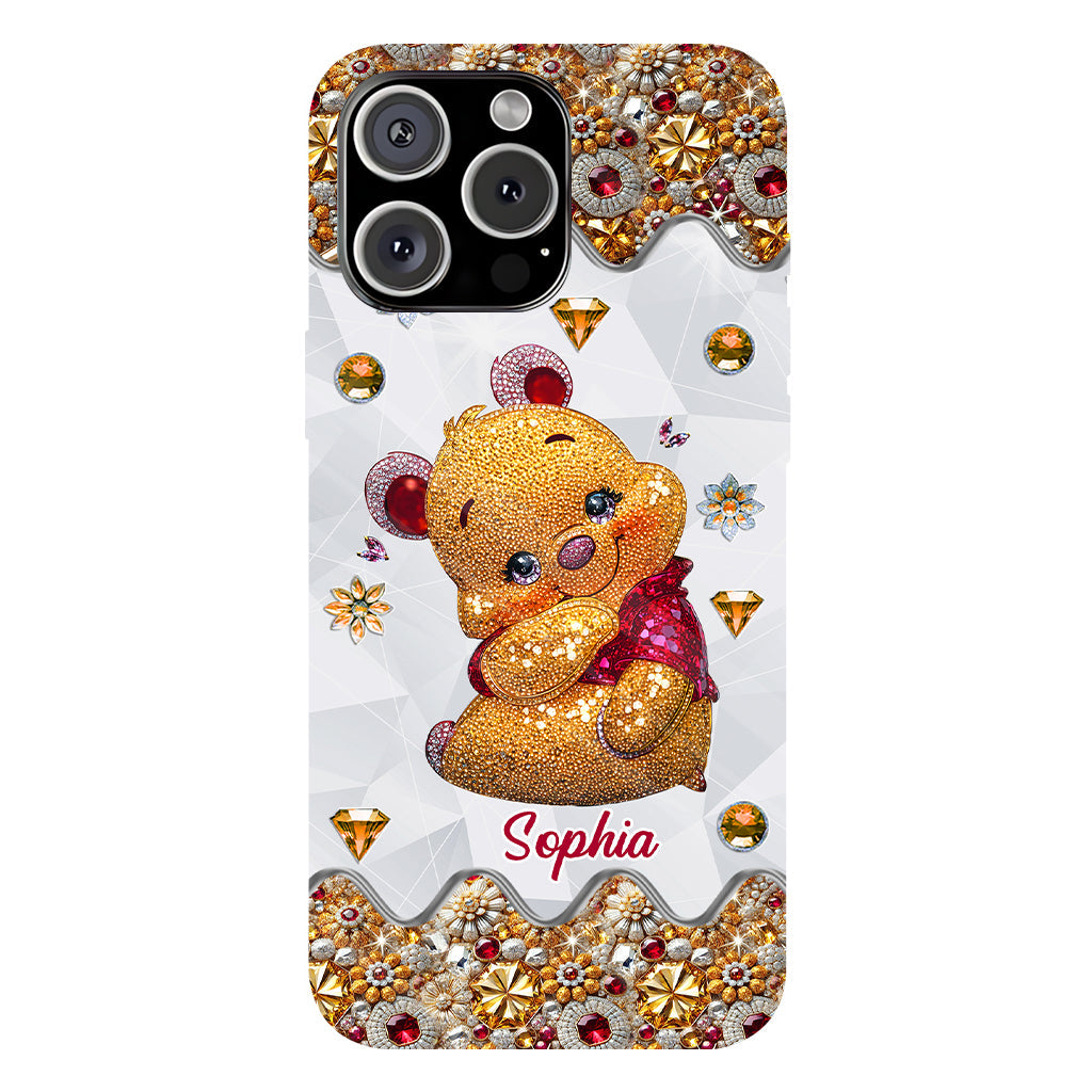 Cute Yellow Bear - Personalized Mouse Full Print Phone Case