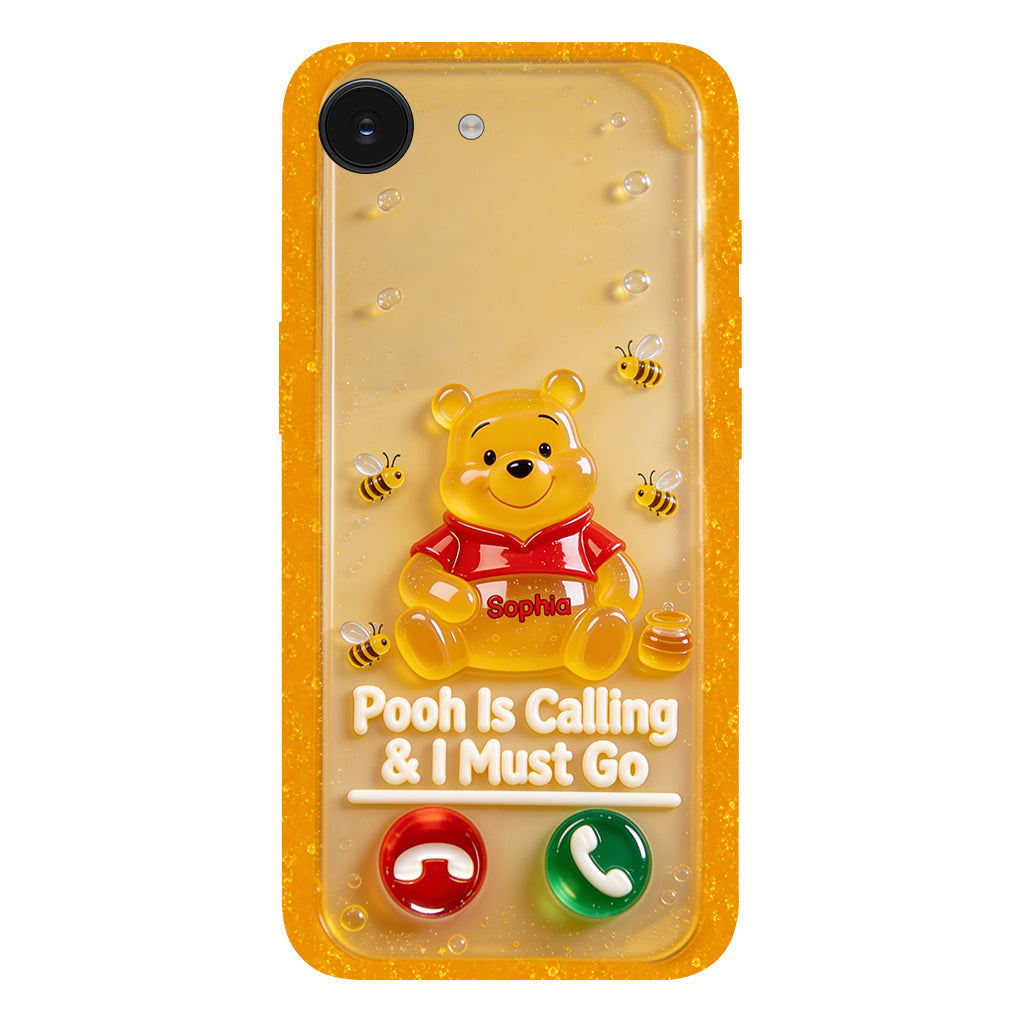 Pooh Is Calling And I Must Go - Personalized Yellow Bear Full Print Phone Case