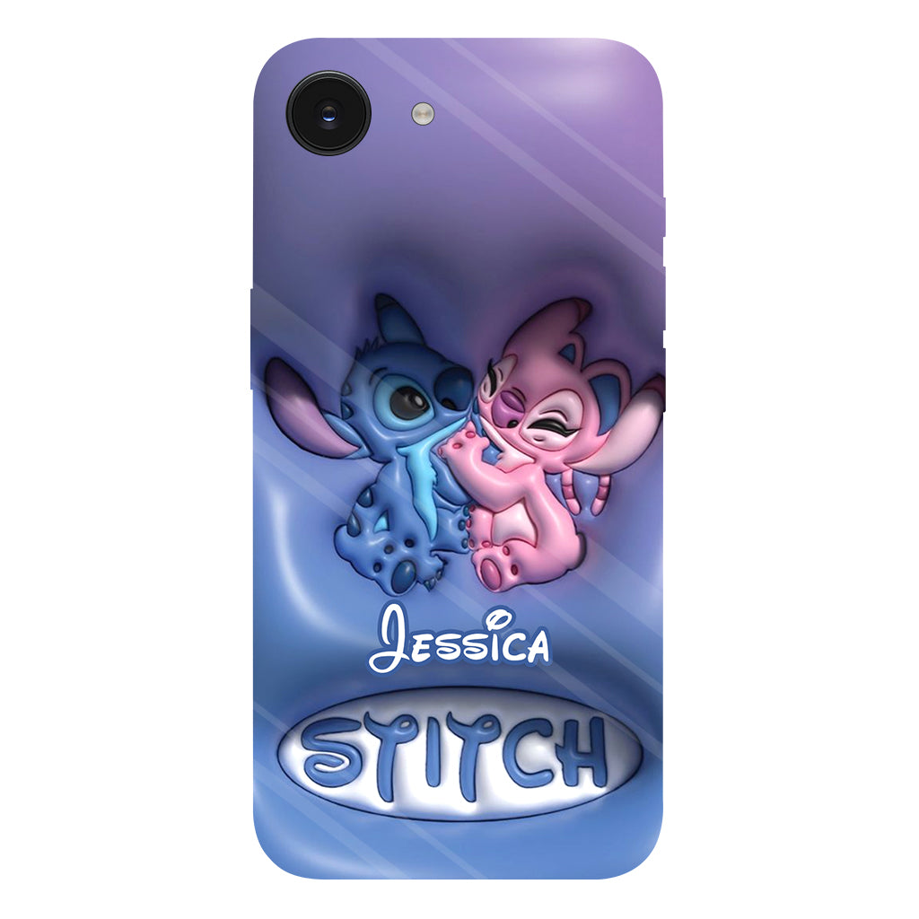 Cute Blue and Pink Alien - Personalized Ohana Full Print Phone Case