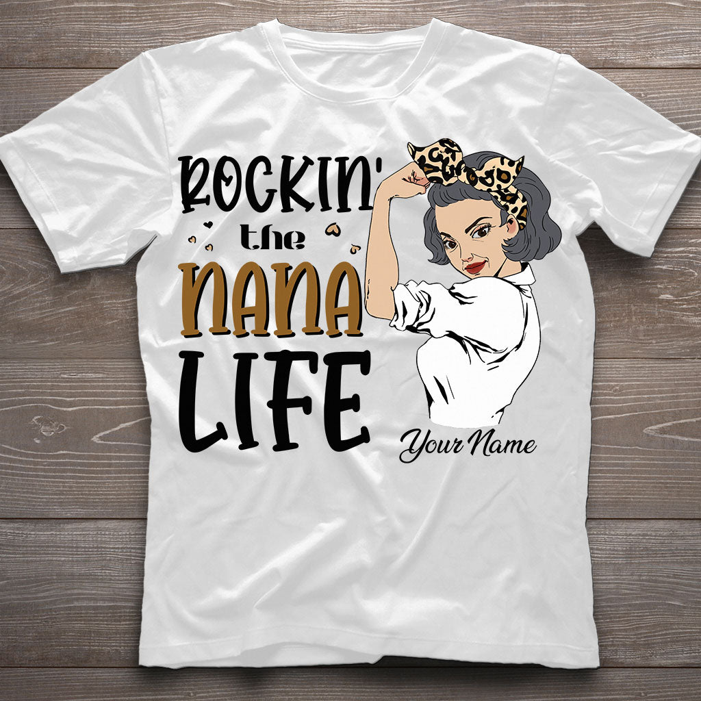 Rocking The Nana Life - Personalized Grandma T-shirt and Hoodie
