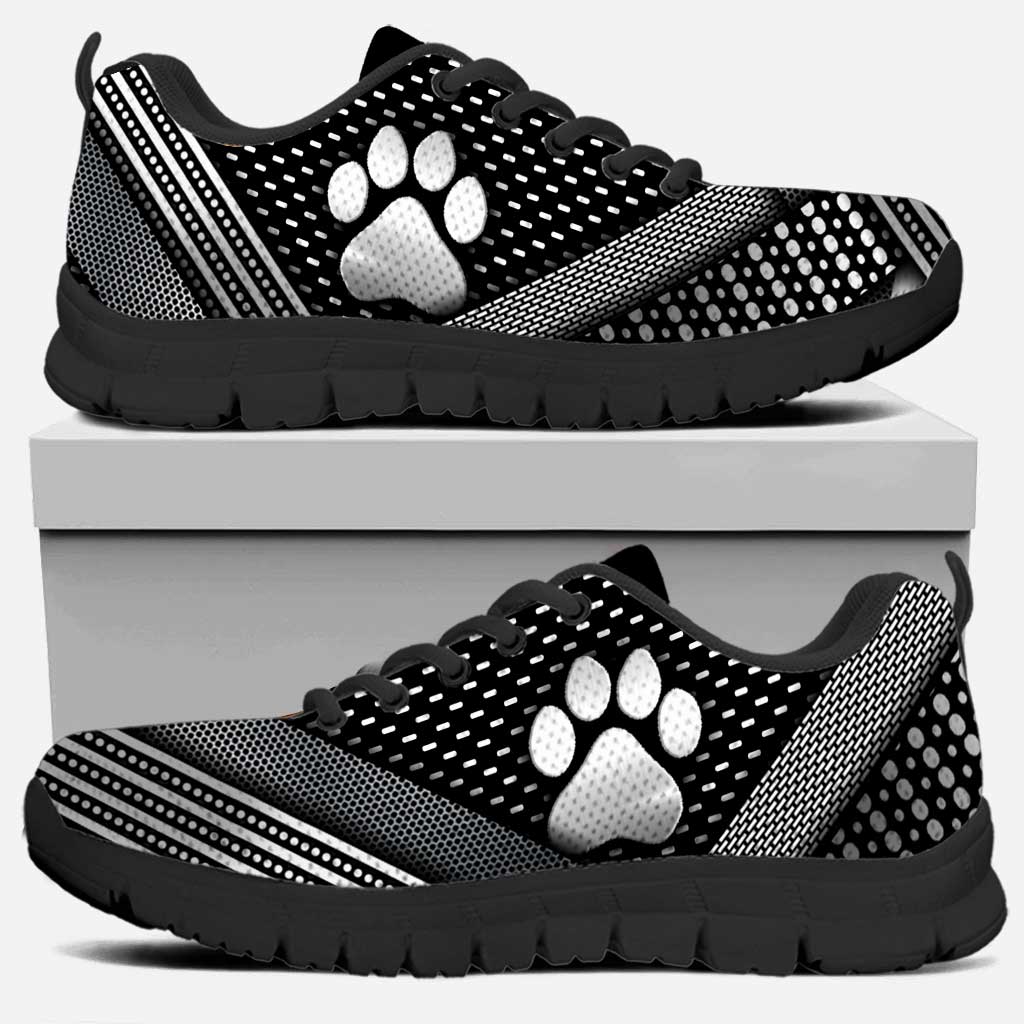 Abstract Silver Dog Sneakers 0622