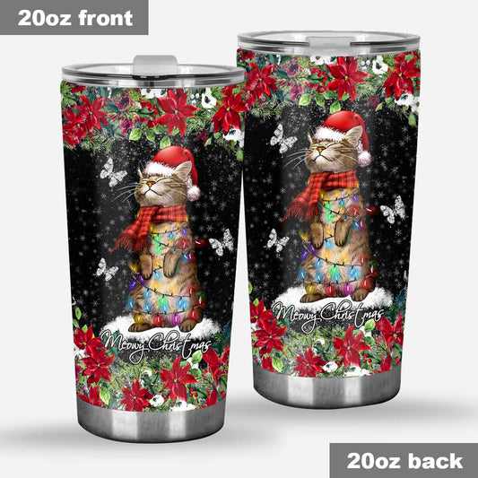 Meowy Christmas Cat Tumbler 0622