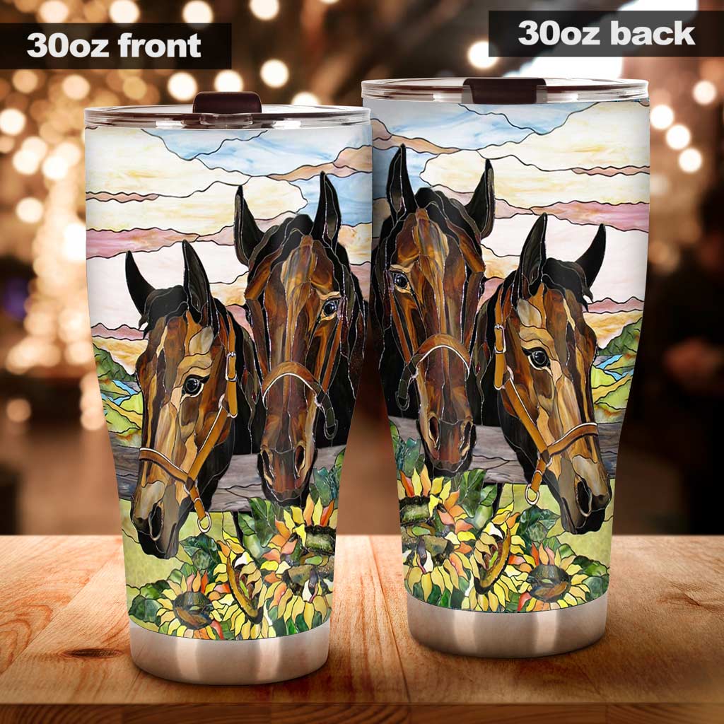 Majestic Horses Wood Print Horse Tumbler 0622