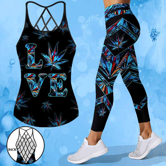 Love Weed - Cross Tank Top and Leggings