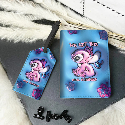 Mr & Mrs Ohana Forever - Personalized Ohana Leather Luggage Tag & Passport Holder