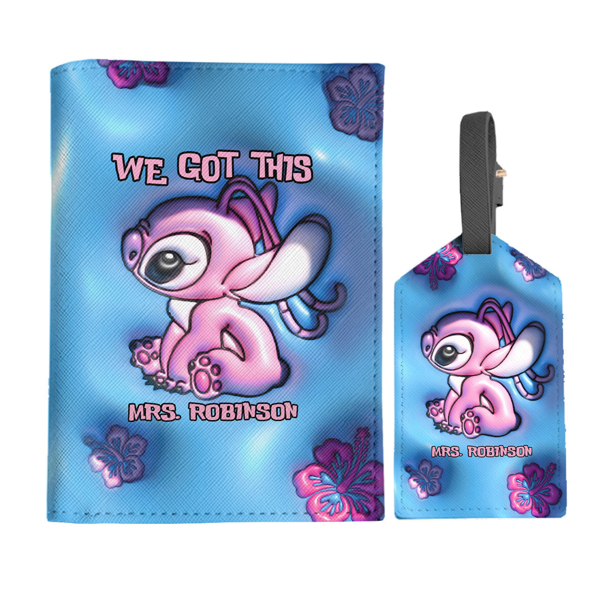 Mr & Mrs Ohana Forever - Personalized Ohana Leather Luggage Tag & Passport Holder