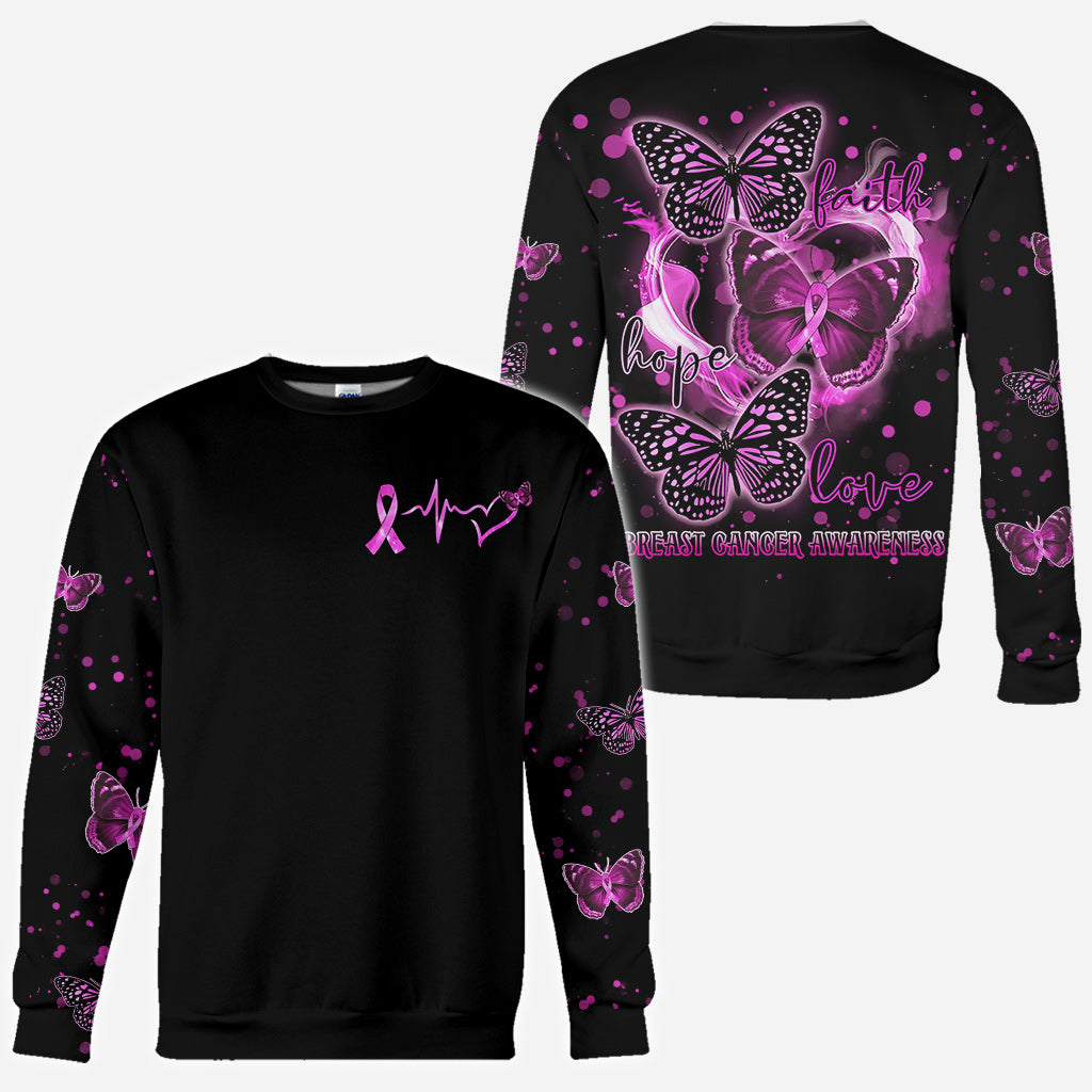Faith Hope Love Breast Cancer - Breast Cancer Awareness All Over T-shirt and Hoodie 0822