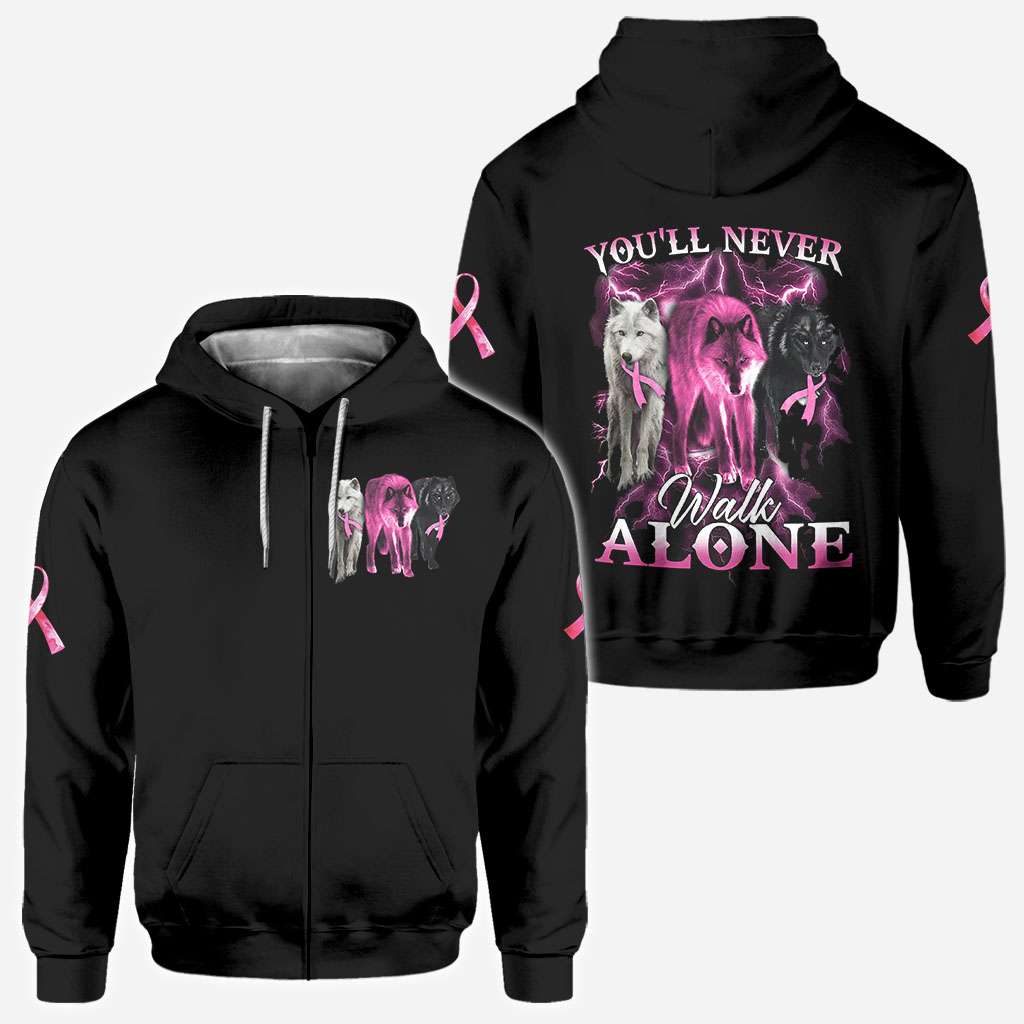 You Will Never Walk Alone - Breast Cancer Awareness All Over T-shirt and Hoodie 0822