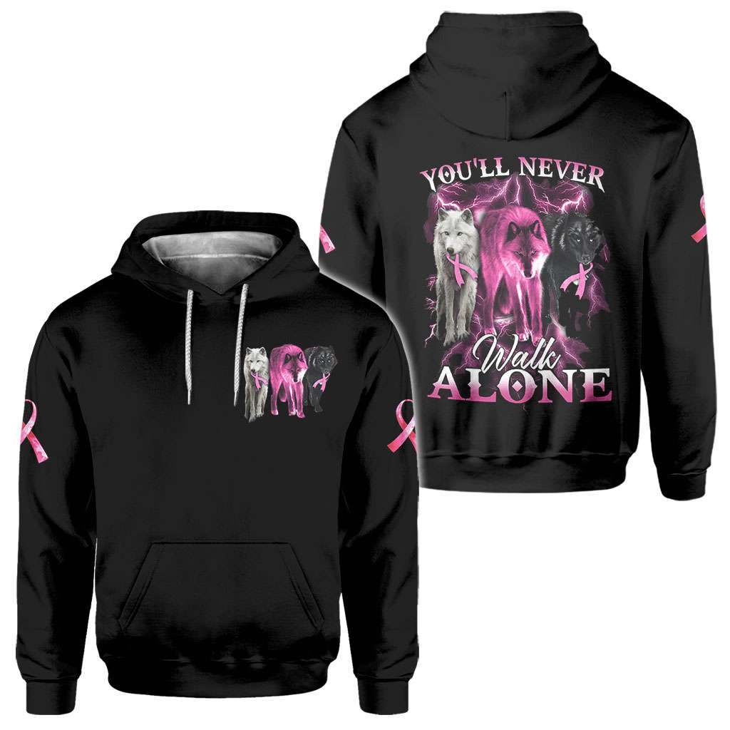 You Will Never Walk Alone - Breast Cancer Awareness All Over T-shirt and Hoodie 0822