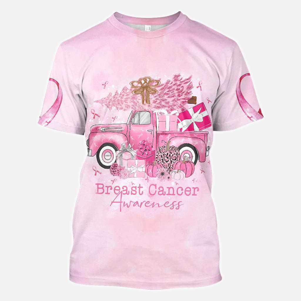 Breast Cancer Truck Christmas - Breast Cancer Awareness All Over T-shirt and Hoodie 0822