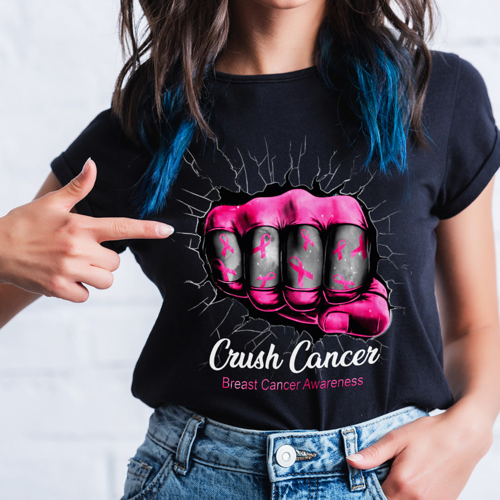 Crush Cancer - Breast Cancer Awareness T-shirt and Hoodie 0822