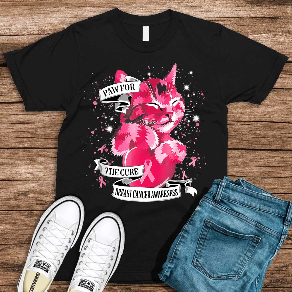 Paw For The Cure - Breast Cancer Awareness T-shirt and Hoodie 0822