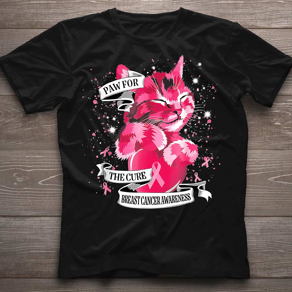 Paw For The Cure - Breast Cancer Awareness T-shirt and Hoodie 0822