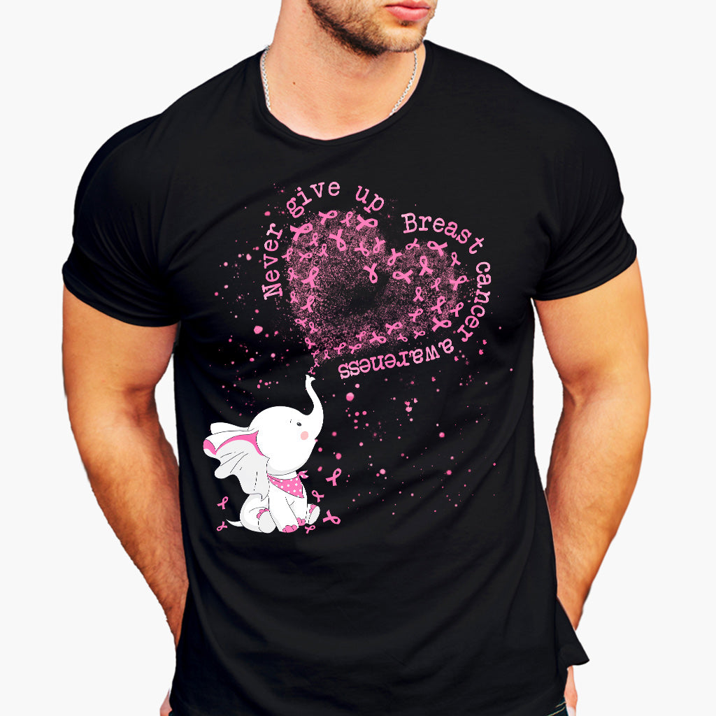 Never Give Up - Breast Cancer Awareness T-shirt and Hoodie 0822