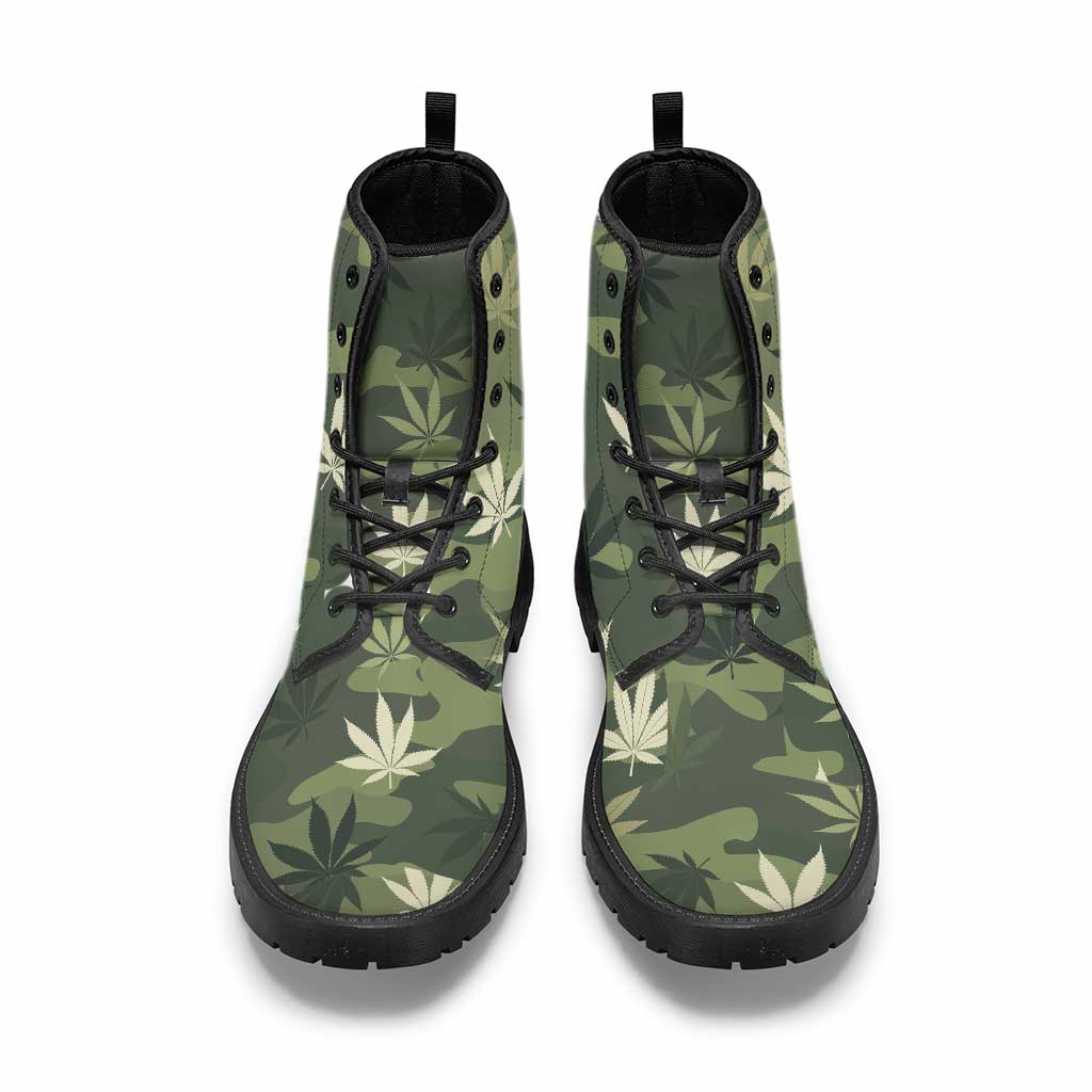 Stay High - Weed Leather Boots 0622