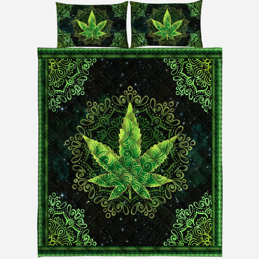 Galaxy Mandala Weed Leaf - Weed Quilt Set 0822