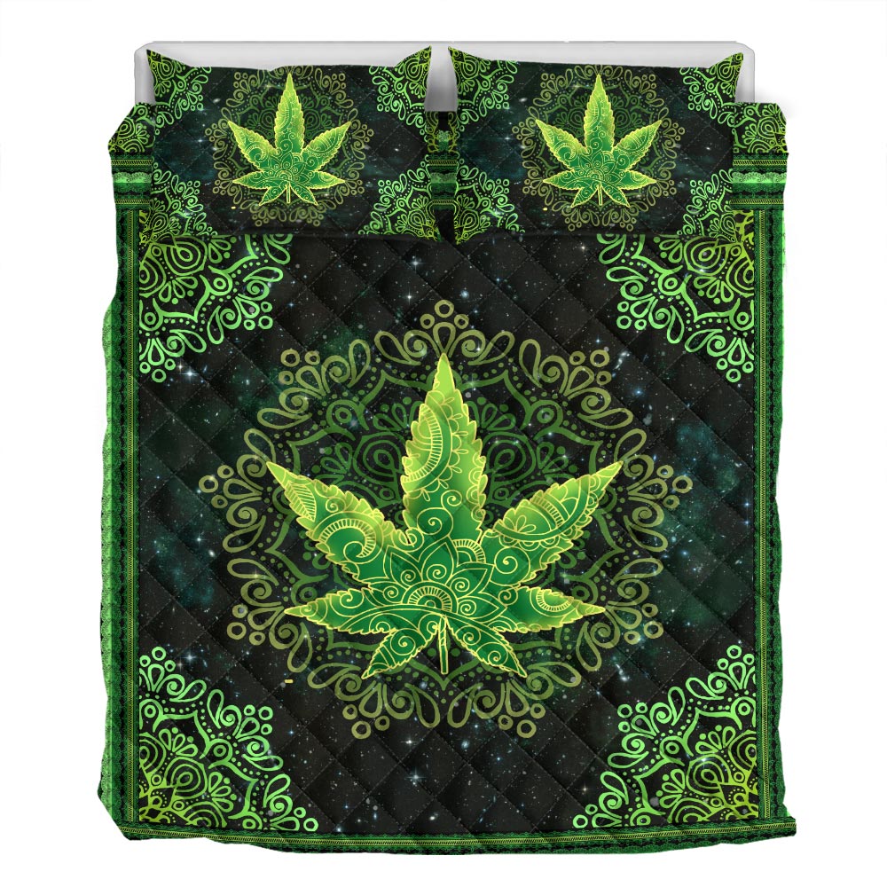 Galaxy Mandala Weed Leaf - Weed Quilt Set 0822