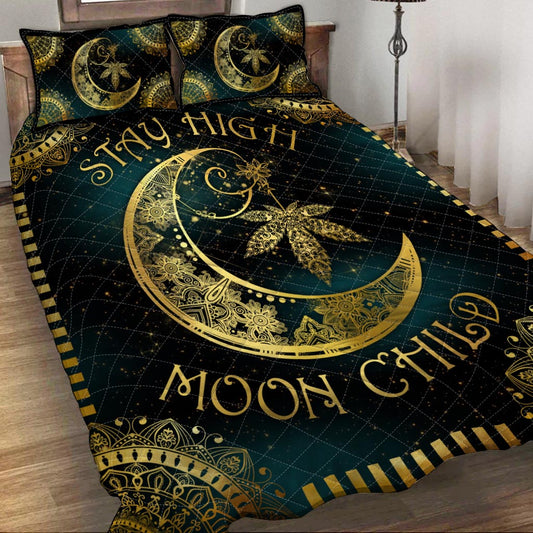 Stay High Moon Child - Weed Quilt Set 0822