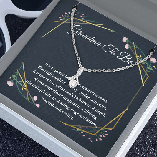 Grandma To Be Special Bond Gift For Grandmother To Be New Grandma Gift - Grandma Petite Ribbon Necklace 0921