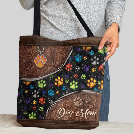 Dog Paw Color Pattern - Dog Tote Bag 0921