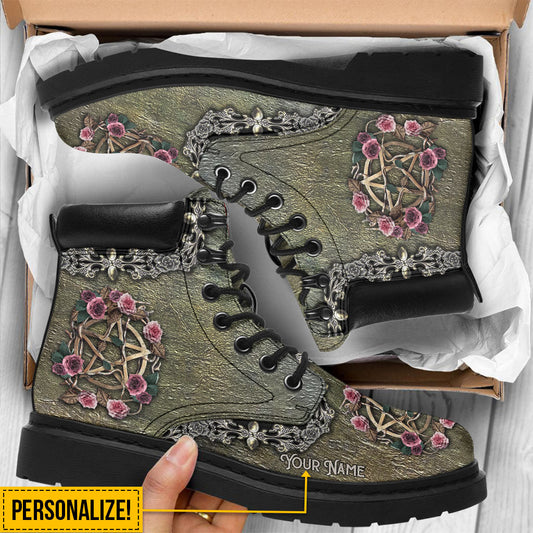 Mystical Witch - Personalized Halloween All Season Boots With 3d Pattern Print