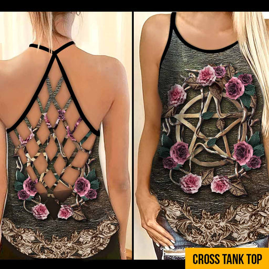Mystical Witch 3D Pattern Print Cross Tank Top