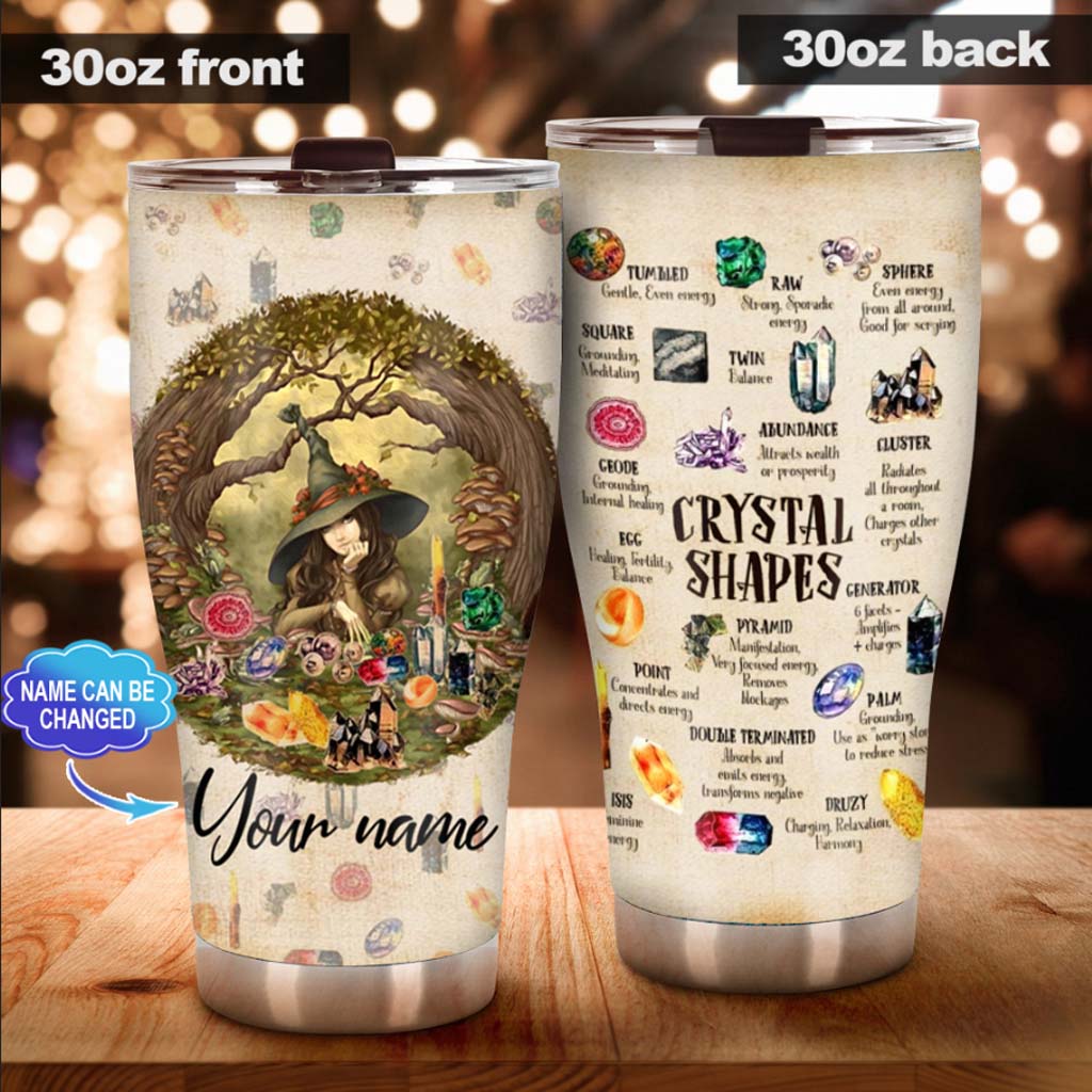 Crystal Shapes  Witch Personalized Tumbler