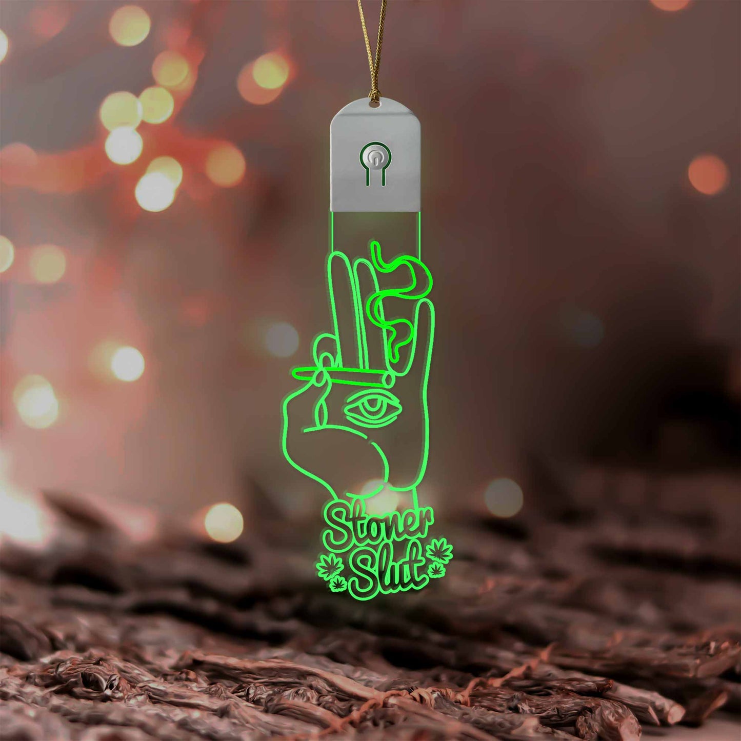 Get High Hot Pink - Christmas Weed Shaped Led Acrylic Ornament