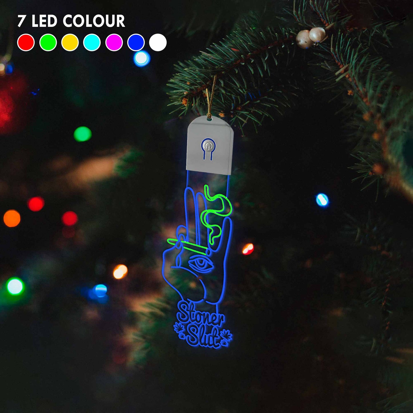Get High Hot Pink - Christmas Weed Shaped Led Acrylic Ornament