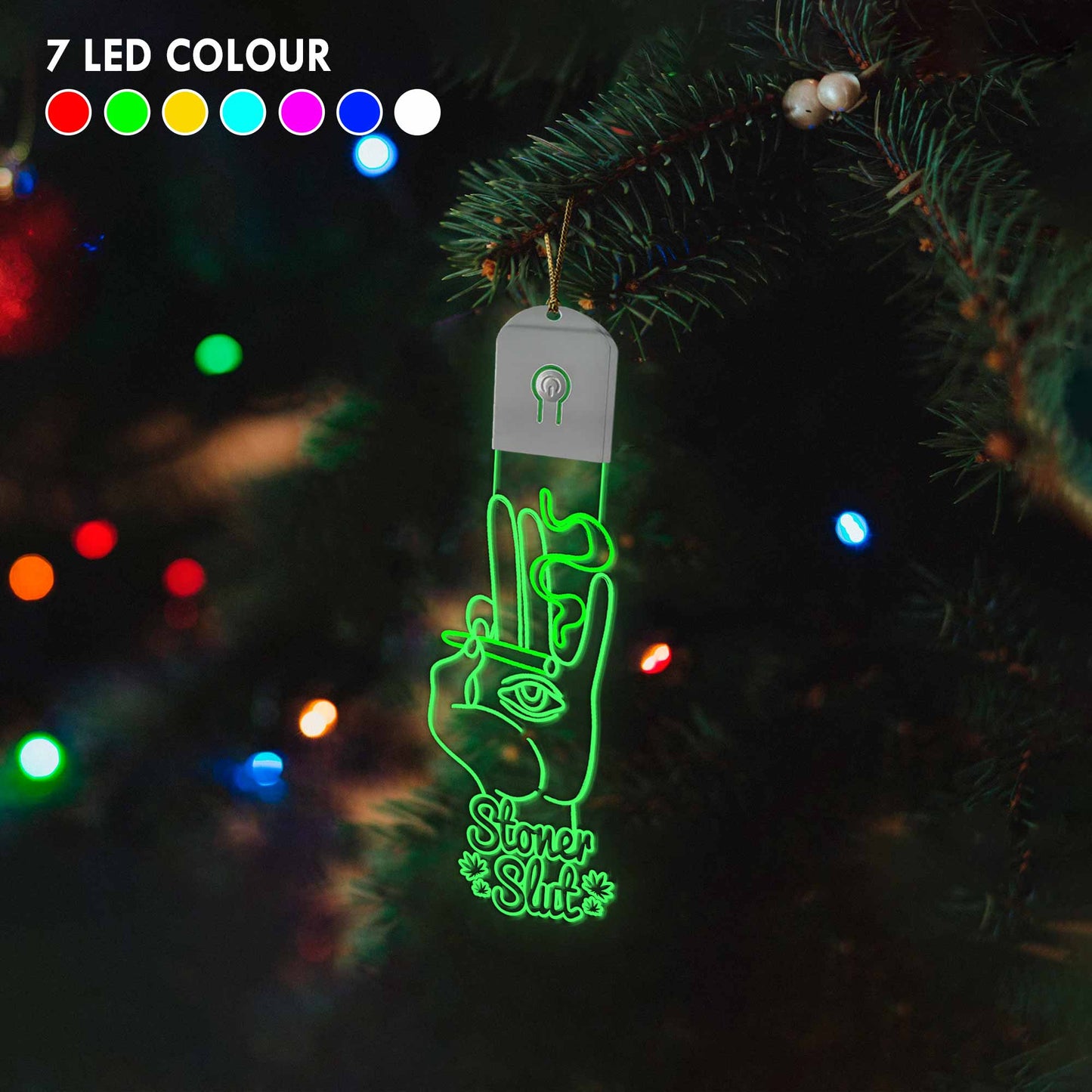 Get High Hot Pink - Christmas Weed Shaped Led Acrylic Ornament